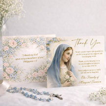 Katholieke rouwkaart Gezegende Maagd Maria 