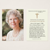 Katholieke rouwkaart met herdenkingsgebed visitekaartje (Voorkant /achterkant)