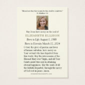 Katholieke rouwvolle Maria-funerair gedachtenispri Visitekaartje (Achterkant)