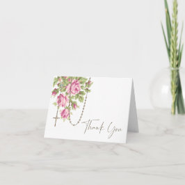 Katholieke Roze Rozen Geblesserde Maria Rozenkrans Bedankkaart