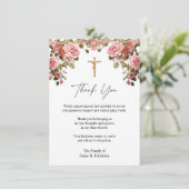 Katholieke Rozen Foto Begrafenis Condoleance Sympa Bedankkaart (Staand voorkant)