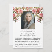 Katholieke Rozen Foto Begrafenis Condoleance Sympa Bedankkaart (Achterkant)