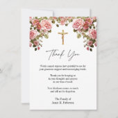 Katholieke Rozen Foto Begrafenis Condoleance Sympa Bedankkaart (Voorkant)