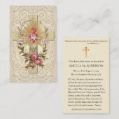 Katholieke Rozen Maagd Mary Lace Visitekaartje (Voorkant / Achterkant)