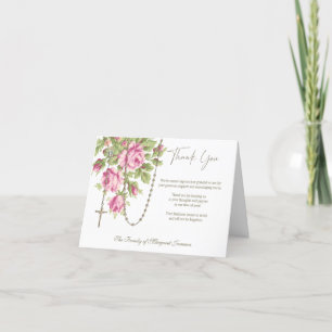 Katholieke Rozen Rosary Funeral condoleances Bedankkaart