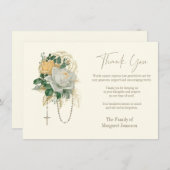 Katholieke Rozen Rosary Funeral condoleances Bedankkaart (Voorkant / Achterkant)