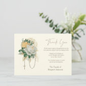 Katholieke Rozen Rosary Funeral condoleances Bedankkaart (Staand voorkant)