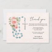 Katholieke Rozen Rosary Funeral condoleances Bedankkaart (Voorkant)