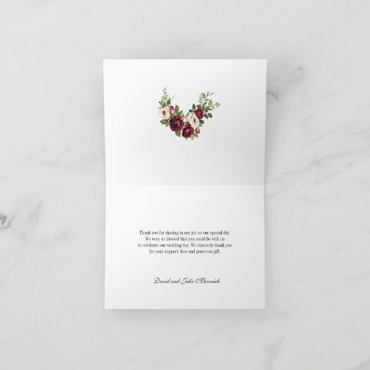 Katholieke Rozen Trouwen Maria en Jozef Bedankkaart (Binnen)