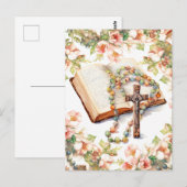 Katholieke Rozenkrans Bloemenbijbel Religieus Briefkaart (Voorkant / Achterkant)