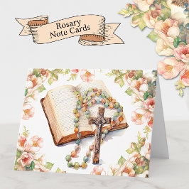 Katholieke Rozenkrans Bloemenbijbel Religieus Notitiekaartje