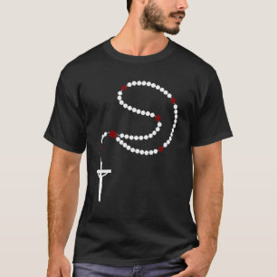 Katholieke Rozenkrans Kralen Kruisbeeld Christelij T-shirt