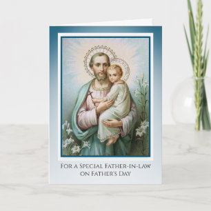 Katholieke schoonvader Religieuze Vaderdag Kaart