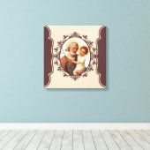 Katholieke Sint Jozef met Kind Jezus Canvas Afdruk (Insitu (Houten vloer))