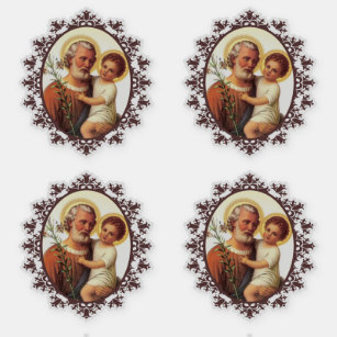Katholieke Sint-Jozef met Kind Jezus Religieuze Sticker