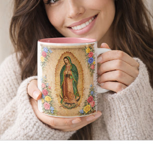 Katholieke Spaanse Guadalupe Religieuze Maagd Mari Koffiemok