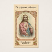 Katholieke Spanish Jesu Funeral Memorial Holy Card Visitekaartje (Voorkant)