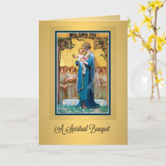 Katholieke spirituele boeket gebedskaart van de Ma Kaart (Gele Bloem)