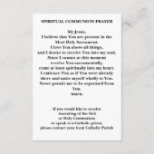 Katholieke Spirituele Communie Gebed Kaart (Achterkant)