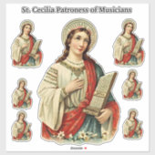 Katholieke St. Cecilia Patron van Muzikanten Sticker (Vel)