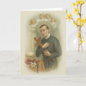 Katholieke St. Gerard Majella Religieuze Geboorte Kaart (Gele Bloem)