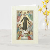 Katholieke St. Gerard Majella Religieuze Geboorte Kaart (Gele Bloem)