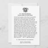 Katholieke St. John Berchmans Altaar Jongens Gebed Kaart (Achterkant)
