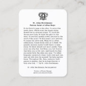 Katholieke St. John Berchmans Altar Boys Prayer Visitekaartje (Achterkant)