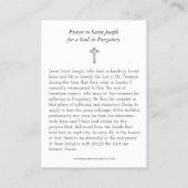 Katholieke St. Joseph Gebed Zielen in het Vagevuur Visitekaartje (Achterkant)