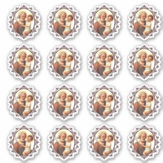 Katholieke St. Jozef Kind Jezus Religieus Vinyl Sticker (Voorkant)
