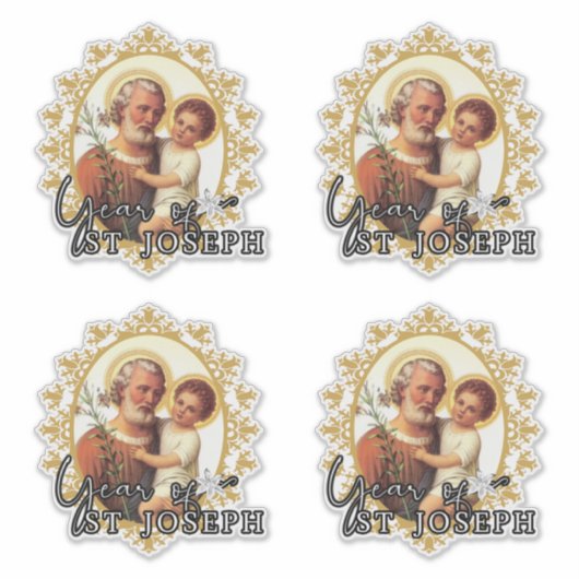 Katholieke St. Jozef met Kind Jezus Religieus Sticker (Voorkant)