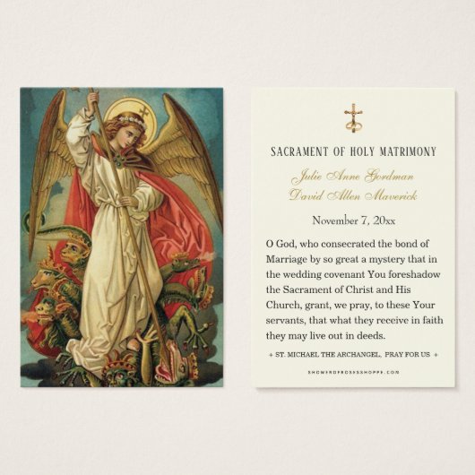 Katholieke St. Michael aartsengel bruiloft heilige Visitekaartje (Voorkant /achterkant)