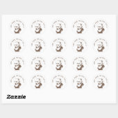 Katholieke St. Padre Pio Capuchin Brown Ronde Sticker (Vel)