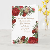 Katholieke St. Padre Pio citeert rode roze rozen Kaart (Gele Bloem)