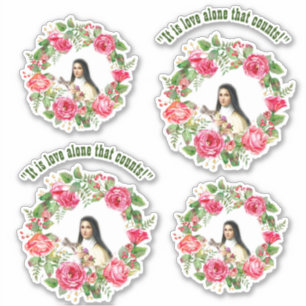 Katholieke St. Therese citaten Roze rozen Sticker