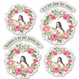 Katholieke St. Therese citaten Roze rozen Sticker