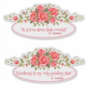 Katholieke St. Therese citaten Roze rozen Sticker