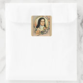 Katholieke St. Therese de Kleine Bloem Vierkante Sticker (Tas)