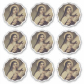 Katholieke St. Therese de Kleine Bloem Vinyl Sticker (Voorkant)