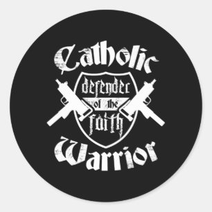 katholieke strijder voor de verdediging van het ge ronde sticker
