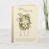 Katholieke sympathie Condoleance Bloemenrozenkrans Kaart (Voorkant)