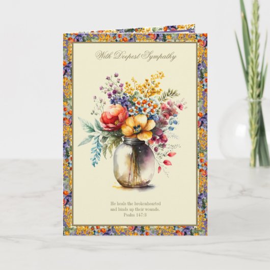 Katholieke sympathie Floral Rosary Scripting Kaart (Voorkant)