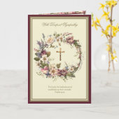 Katholieke sympathie Funeral Floral Prayer Kaart (Gele Bloem)