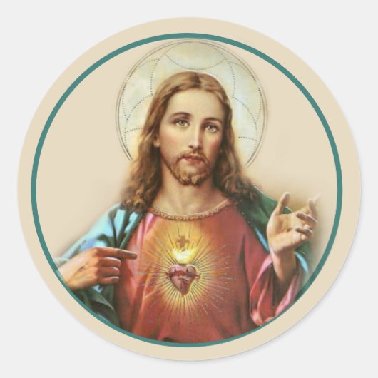 Katholieke sympathie Funeral Jesus Memorial Ronde Sticker (Voorkant)