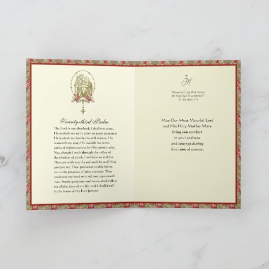 Katholieke sympathie Heilige Gezinsscriptie Prayer Kaart (Binnen)