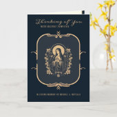 Katholieke Sympathie Maagd Maria Goud Kruisbeeld Kaart (Gele Bloem)