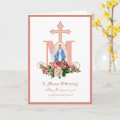 Katholieke Sympathie Mis Aanbod Maagd Maria Kaart (Gele Bloem)