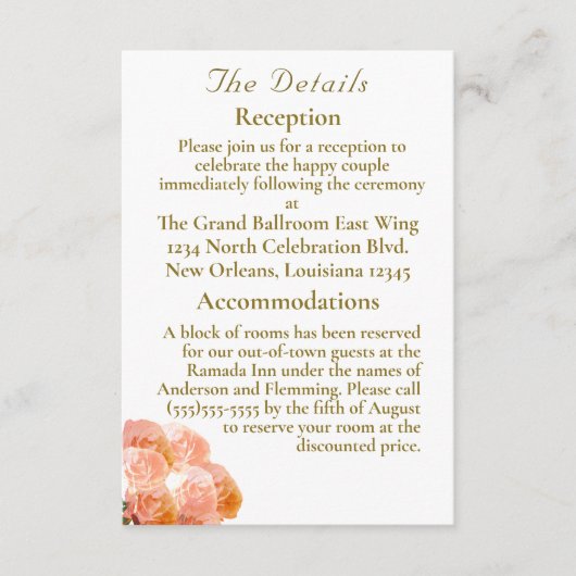 Katholieke Terracotta Roos bruiloft Informatiekaartje (Voorkant)