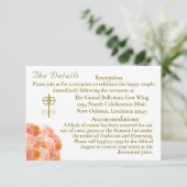 Katholieke Terracotta Roos bruiloft Informatiekaartje (Staand voorkant)