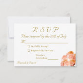 Katholieke Terracotta Roos bruiloft RSVP Kaartje (Voorkant)